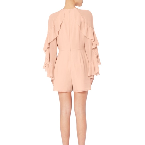 Intermix Silk Blush Ruffle Sleeve Romper - Size 4 - Picture 3 of 10